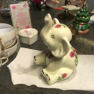 Floral Elephant Porcelain Figurine